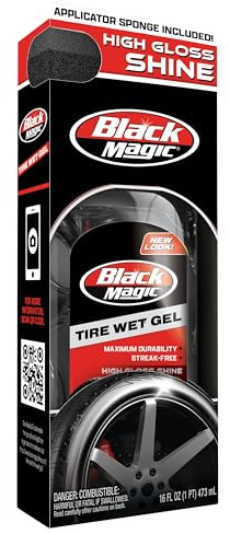 Black Magic 5072647 Tire Wet Gel, 16 oz - Thick Clinging Formula Sticks to Tires to Produce Minimal Sling and a Glossy Shine