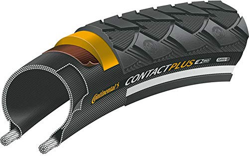 Continental Reifen Contact Plus 28x1,75Zoll 47-622mm 700x45C schwarz Re +Flicken