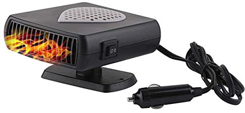 Riloer 2 IN 1 Portable Car Heater Kit Quick Heater Defroster Hot and Cold Car Cooling Fan Air Cooling with Cigarette Lighter Plug, 12V Purified Version