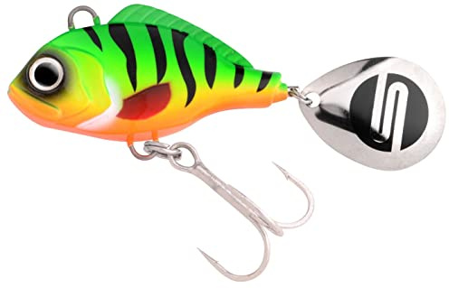 SPRO ASP Spinner UV– Searchbait mit original Gamakatsu Haken zum Angeln auf Raubfisch, Spinnangeln, Gewicht:21g, Farbe:Firetiger UV