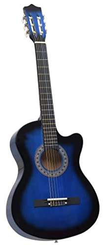 VACARX Western Classical Cutaway Guitar with 6 Strings Blue Shaded 38,Item colour-Blue