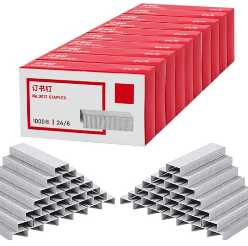 APACALI 20000 PCS Staples, Standard 24/6 Staples, Staple 24/6 for Home, Office Work Use, (1 Box of 1000, 20 Boxes)