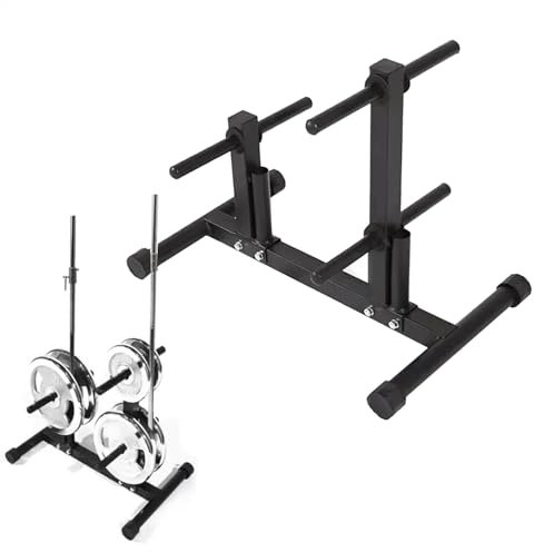 Soporte para pesas y mancuernas discos Pequeño Estante Olímpico Del Peso Del Parachoques, Soporte Para Placas De Pesas Para Gimnasio En Casa, Para Placas De 25 O 50 MM, Piso Del Soporte De La Barra