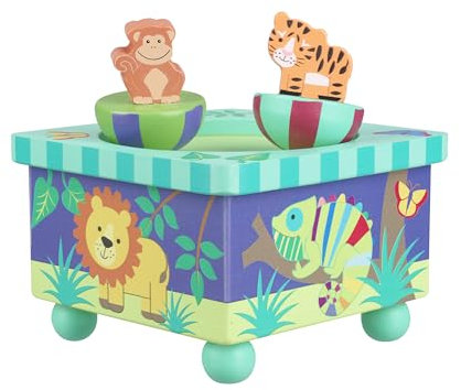 Orange Tree Toys Jungle Animals Wooden Music Box, Musical Toys - Perfect Baby Gifts for Nursery, Montessori Toddler Toys for Boys and Girls - Early Development & Activity Toys