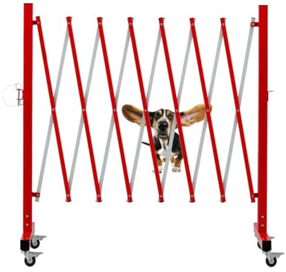 WJPUELUO Barrera Seguridad Niños para Puertas y Escaleras Safety Incl Puerta para Perros, Reja Bebe, Metal,Rosado,11 Feet