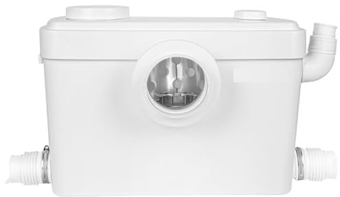 HOCANFLO 750W Pro Zerkleinerungspumpe mit Laufradschaufeln, hocheffiziente Abwasserpumpe für Keller, Küche, Badezimmer, Schlafzimmer, Abwasserbehandlung für Wäsche und Waschbecken, 3 Einlässe & 1