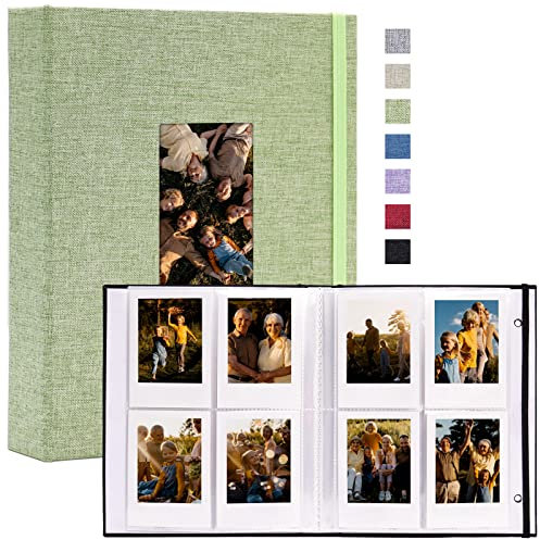 Vienrose Mini Polaroid Album Fotografico Libro 104 Tasche 86 x 54 mm Immagini per Fujifilm Instax Mini 9 11 12 25 26 40 50s 90 Evo Z2300 Fotocamera Istantanea, Polaroid Snap Verde Erba 1 Confezioni