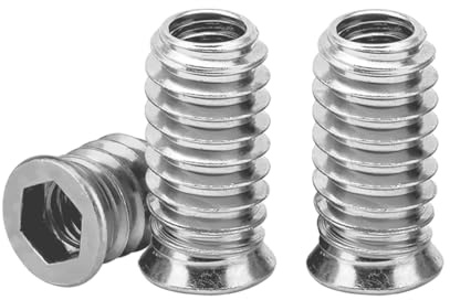 Drenky M8 x 20 mm skruvmutter 20 stycken trägängad insats, gänginsatsmuttrar, galvaniserad hexagon