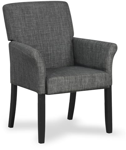 COSTWAY Linen Fabric/Velvet Accent Chair, Upholstered Lounge Armchair Single Sofa Chair, Solid Wood Legs Occasional Seat Comfy Reading Armchair for Living Room Bedroom Reception (Linen Fabric, Grey)