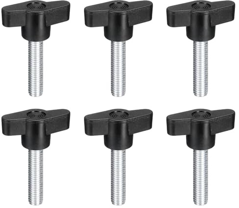 YOGAZEN 6 Stück Rändelschraube M8, M8 x 25mm 304 Edelstahl T-förmige Klemmschraubenknopf, Daumenschrauben Griff, Flügelschraube M8, für schnellen Austausch des Handfestziehknopfs
