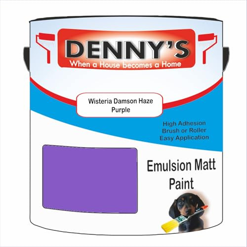 Premium Interior Wall & Ceiling Emulsion Paint – Wisteria Damson Haze Purple – Rich Matt Finish, Durable & Washable, Low Odour, Ideal for Living Rooms, Bedrooms & Hallways (250ML Tin)