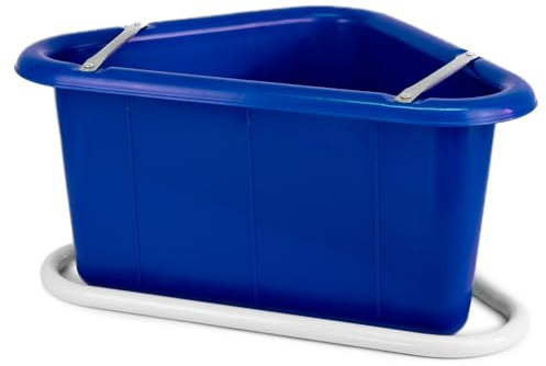 GS Equestrian & Country Corner Manger 45L – Heavy Duty Horse Feed Trough with Frame – Space-Saving Stable Corner Feeder