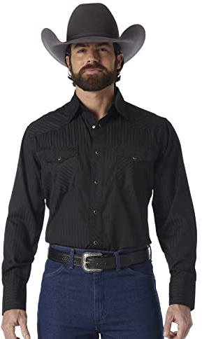 Wrangler – skjorta män – normal passform – västerländsk skjorta – Buffalo Indigo