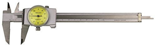 CNC QUALITÄT Calibre de reloj de 150 mm - Acero inoxidable - 150 mm - +/- 0,01 mm - 1 rotación de puntero de 1 mm - A: 40 mm - B: 22 mm