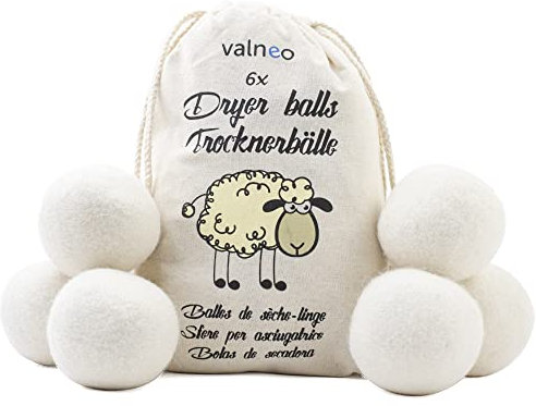valneo 6 balles de séchage de Laine de Mouton pour sèche-Linge en blanc
