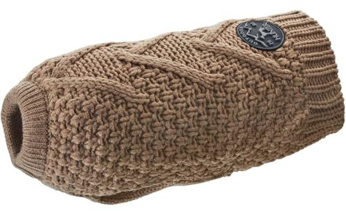 HUNTER Hundepullover MALMÖ, Farbe: beige, klassisches Zopfstrick-Muster, wärmend & bequem, elastisch für optimalen Sitz, reflektierend für mehr Sichtbarkeit, waschbar bei 30°C, Größe: 35
