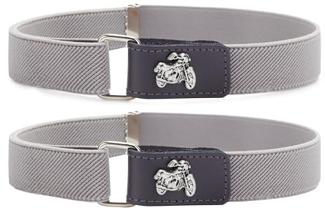 Laddheid pojkbälte elastiskt bälte 1–6 år 34–65 cm P15S, Grå/motorcykel, 1er-Pack 62 cm x 2,5 cm