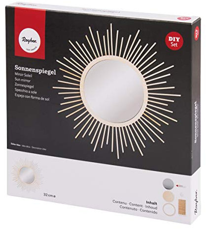Rayher Kit: Miroir Soleil, Petit, 32cm ø, Bois, Nature, ø15 cm