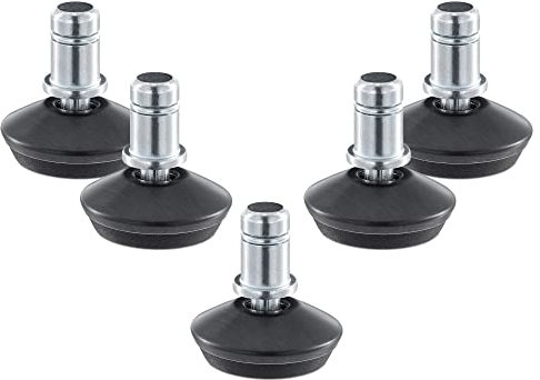 kwmobile Bürostuhl Gleiter 5er Set - Bodengleiter für Schreibtischstuhl 10mm x 22mm - Drehstuhl Füße Parkett Fliesen - Stuhl Fußgleiter - schwarz