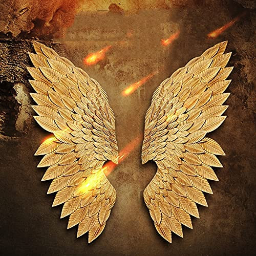 Decorazioni da Parete Natalizie, Scultura da Parete, sculture in bassorilievo realizzate a Mano in Oro, murales realistici in Stile Vintage per la Decorazione della Parete, Ali d'Angelo per