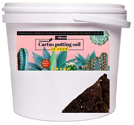 UK GROW 5L Bucket of Cacti/Succulent Potting Compost Mix and Enriched with Perlite 1L 2L 3L 5L 10L 20L (5L)