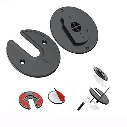 WiFi Router Wall Mount Supports Set-Top Box/Mac Mini/Apple TV Box/Optical Cats/Switch/Hard Drive/Mobile Power/Tablet Storage (Black, 2 Pieces) UWM02-2