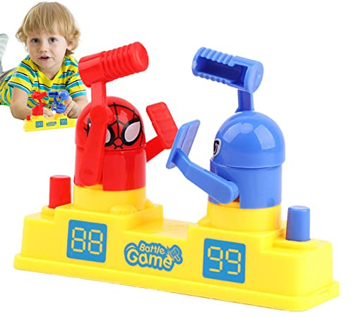 DMAIS Juguete de Boxeo de Lucha de Mesa - Juguete de Lucha de Boxeador de perforación de Robot, Juguetes de Boxeo de Lucha Libre de Robot portátil con diseño y sin Bordes, Juego de Lucha de Juguetes