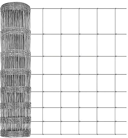 Wire Stock Fence Roll 80cm x 50m Pig Lamb Sheep Dog Livestock Farm Paddock Boundary Fence, Agricultural Garden Fencing Protective Boundary Fence Mesh L8/80/15 Hot Dipped Galvanized Steel Wire