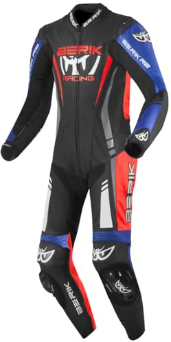 Berik Absolute GP Tuta in pelle da moto monopezzo, nero/rosso/blu, 54