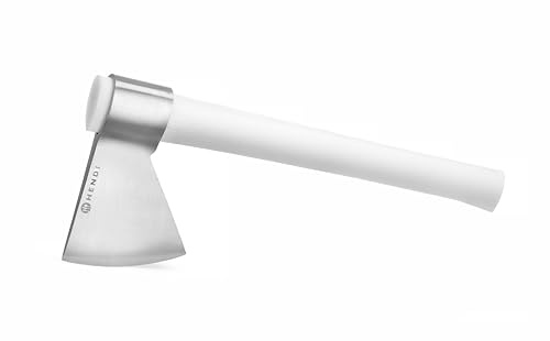 HENDI Köttyxa, professionell köttbearbetning, spinterfritt handtag, extra vasst, hackyxa, slaktare, hackkniv (L)250 mm, rostfritt stål, polyeten