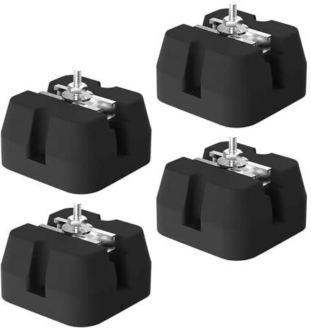 ETUCYNG Cojín climático para dispositivos exteriores, placa base para climatizador, 4 piezas, alfombrilla de aislamiento acústico con soporte de suelo para instalación en exteriores