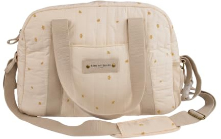 Baby on Board - Sac à Langer Simply Coton, 23L | 2 grands compartiments, Fixation poussette incluse, Matelas à langer inclus, Porte-biberon isotherme, Lavable en machine