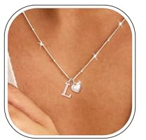 Smilya SMILYASterling Silver Necklace for Women Girls Hypoallergenic Initial Heart Letter Name Necklace for Women Ladies Necklaces Birthday Gifts for Women