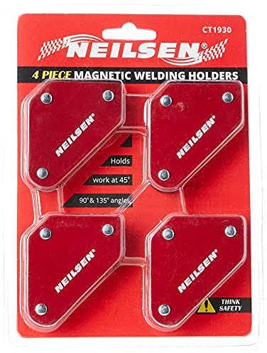 Neilsen CT1930 4pc Magnetic Welding Holders - 45°/90°/135° Angles - Supports Up to 10lb Weight - Welding Aids for Precision and Stability