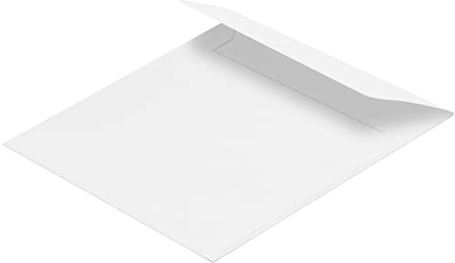 100 Stück, Briefumschläge, 110 x 110 mm, Haftklebung mit Abziehstreifen, Gerade Klappe, 100 g/qm Offset, Ohne Fenster, Weiß, Blanke Briefhüllen
