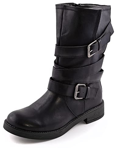 Toocool - Zapatos de mujer para motorista, de piel sintética, estilo casual, con hebillas 1050, Negro , 37 EU