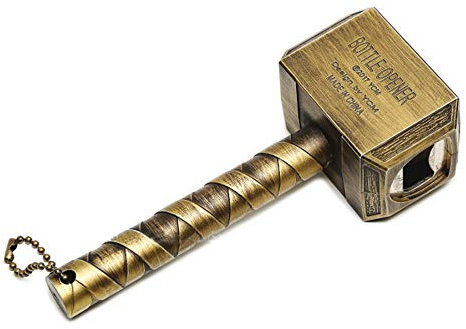 Hammer of Thor Shaped Beer Bottle Opener, Big Bar Wine Mjolnir Bronze, Easy to Use Best Bottle Openers for Dinner Party Bar Tools