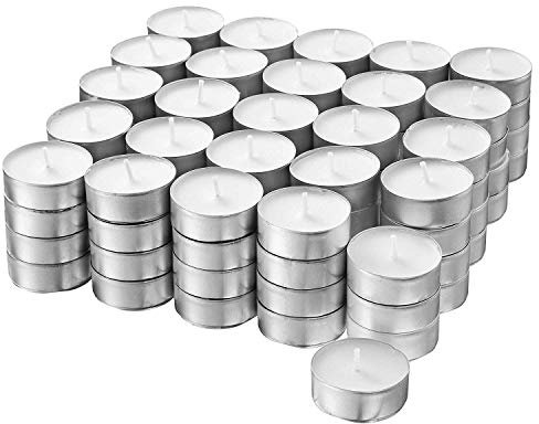 H HANSEL HOME Teelicht 100 Stück Unbeduftet,Teekerzen Weiß