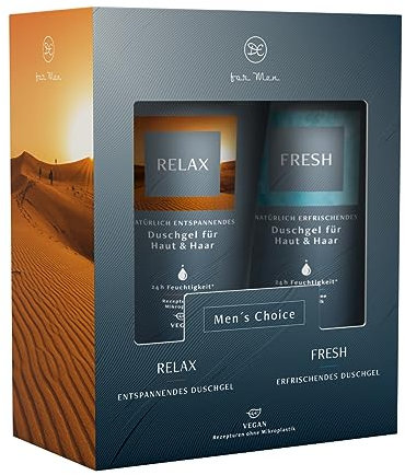Dresdner Essenz Geschenkset für Männer | 2 in 1 Duschgele für Männer | Wellness Geschenk für Männer | 2 x 200ml