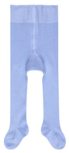 FALKE Unisex Baby Family B Ti Sustainable Cotton Plain Tights 1 Pair, Blue Crystal 6290, 0-1 month