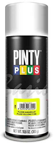 PINTY PLUS Pintura en Spray Basic 520cc Fluor. Amarillo F146, 400ml-520cc