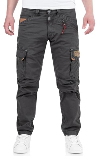 Timezone RogerTZ Roger Pantaloni cargo da uomo casual moderno, Blu Grafito, 44 IT (30W/32L)