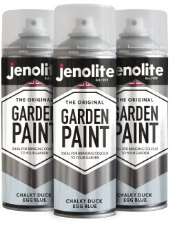 JENOLITE Directorust Chalky Spray Paint | DUCK EGG BLUE | 3x400ml | Multi-Surface Chalky Finish Spray Paint | Ideal For Furniture, Ornaments, Picture Frames | Interior & Exterior Use | BS 16C35