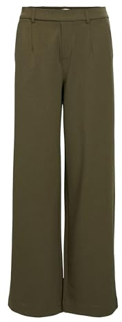 OBJECT OBJLISA Wide Pant Noos, Pantaloni di Stoffa Donna, Ivy Green,