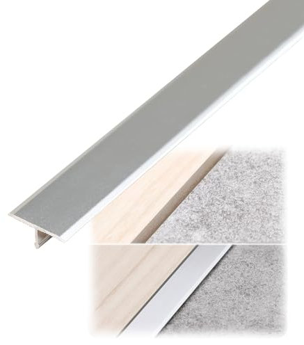 Umbral De Piso Tira De Transición Metal Aluminio Moldura En T, Tapajuntas Suelo/Perfil De Transición, Fácil De Instalar Perfil Transición Suelo Para Pisos De Madera, Laminados, Vinilo, Baldosas
