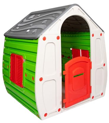 1.09m Grey & Green Indoor Outdoor Plastic Wendy House Magical Playhouse, Outdoor and Sports, 102 x 90 x 109 cm