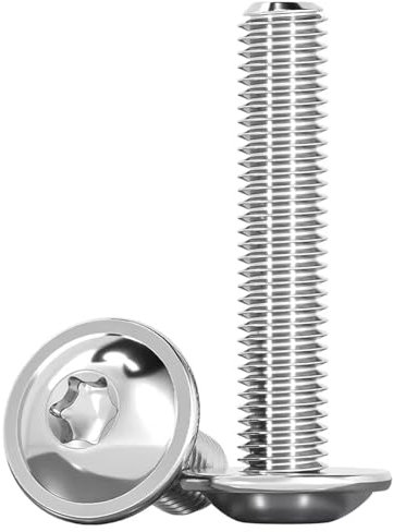 Drenky Vis à Tête Plate Avec Collerette 20 Pièces, Vis Torx ISO 7380-2 Tête Bombée Vis M6x40mm Vis à Collerette Acier Inoxydable A2 V2A Vis à Filetage Complet Vis