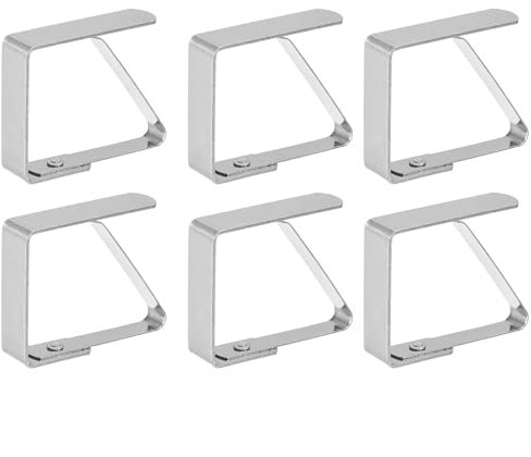 JCUGSBS 6 Piezas Clips de Acero Grandes Inoxidable Mantel Pinza para Mantel Cubierta (5cm x 6 Piezas)