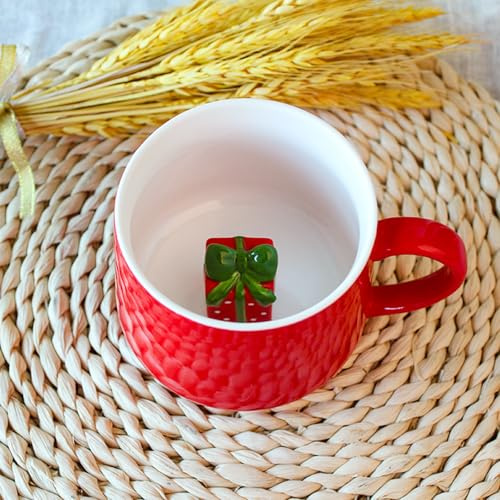 DIKARIYA Tasse de Noël 3D 350ml Avec Boîte Cadeau - Mug Mignon Hiver pour Café Thé - Cadeau Original pour Femme, Fille, Maîtresse, Nounou, Amie, Enfant