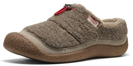 KEEN Women's Howser 3 Slide Comfy Durable Slippers, Brindle/Brindle Sherpa Fleece, 9.5
